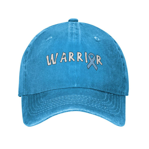 Warrior Prostate Cancer Awareness Unisex Baseball Cap Cotton Fits Men Women Washed Denim Adjustable Dad Hat