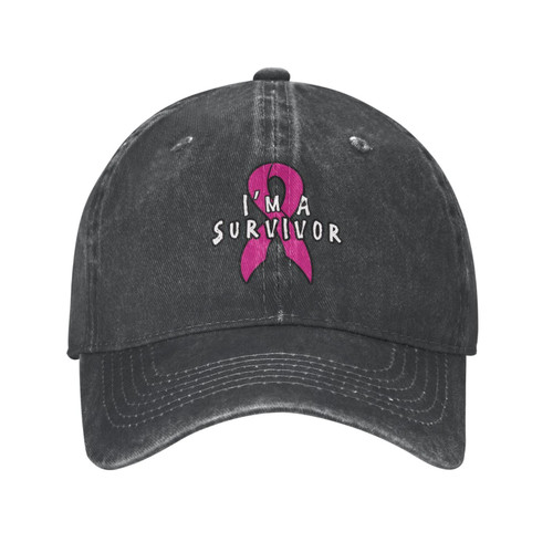 Breast Cancer Survivor Unisex Baseball Cap Cotton Fits Men Women Washed Denim Adjustable Dad Hat