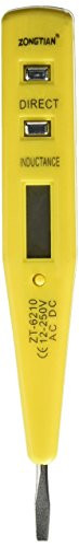 Uxcell LCD Display Flat Head AC DC 12-250V Digital Voltage Tester, 3 Piece