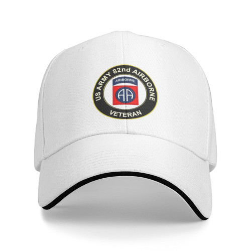 US Army 82ND Airborne Veteran Unisex Classic Baseball Cap Sandwich Cap Plain Dad Cap Adjustable Casquette Hat