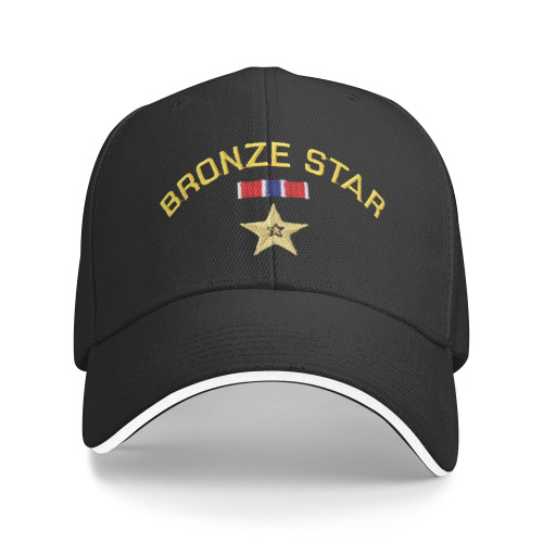 Bronze Star Unisex Classic Baseball Cap Sandwich Cap Plain Dad Cap Adjustable Casquette Hat