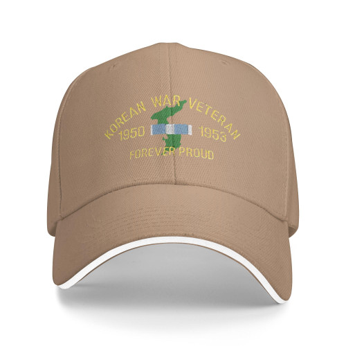 Korean WAR Veteran Forever Proud Unisex Classic Baseball Cap Sandwich Cap Plain Dad Cap Adjustable Casquette Hat Natural