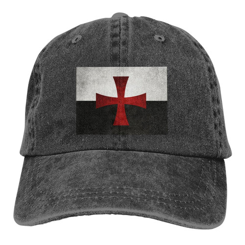 Flag of The Knights Templar Unisex Adult Baeball Hat Vintage Adjustable Cowboys Cap Low Profile Dad Hat Black