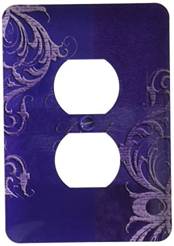 3dRose lsp_55086_6 Elegant Vines On Purple Tone, Thank You 2 Plug Outlet Cover