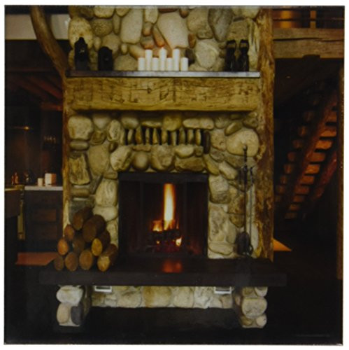 Rikki Knight Rustic Fireplace Design Art Ceramic Tile, 4 by 4-Inch