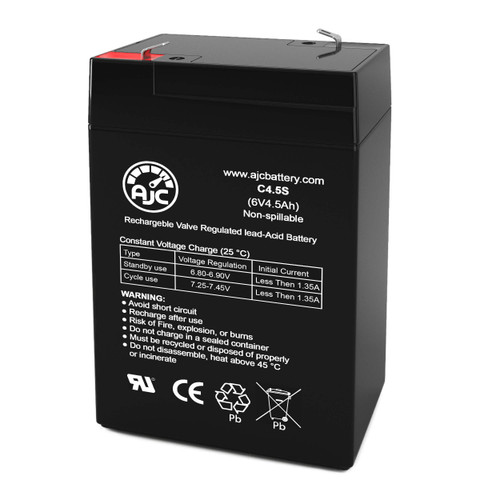AJC Battery Compatible with Sho-Me 90985 6V 4.5Ah Emergency Light Battery