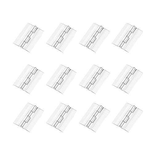 BCP 12PCS Clear Acrylic Plexiglass Lucite Hinge