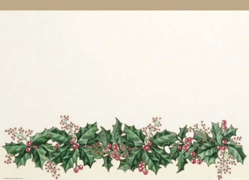 Creative Converting 39568 Winter Holly Border Print Plastic Table Cover, 54 by 108-Inch