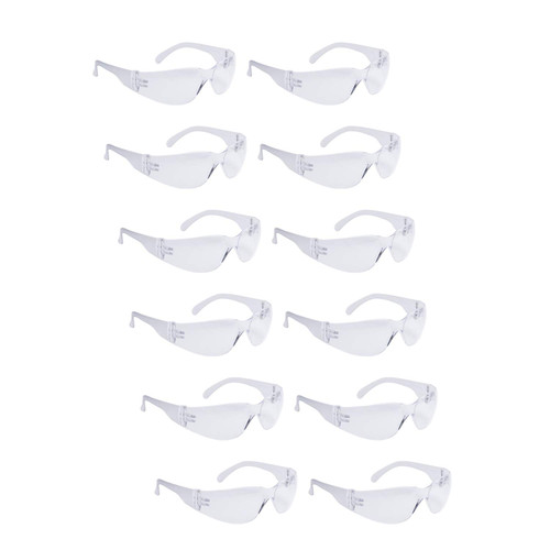 ROAR Clear Safety Glasses 12 pairs per box Eyewear Protective Glasses Safety Goggle Airsoft Goggle, Strong Impact Resistant Lens for Laboratory, Construction,gardening, Industrial Safety, Craft