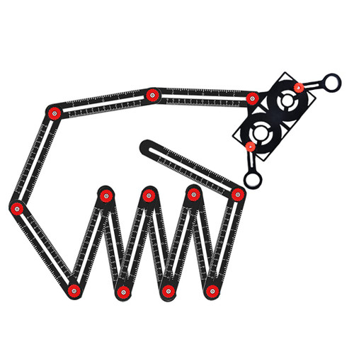 Multi Angle Ruler Aluminum Alloy 6/12 Fold Ruler Angle Finder Ceramic Tile Opening Positioner Universal Opening Locator Measurement Tool