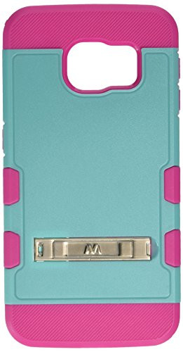 MyBat Cell Phone Case for Samsung G925 (Galaxy S6 Edge) - Retail Packaging - Green/Hot-Pink/Teal