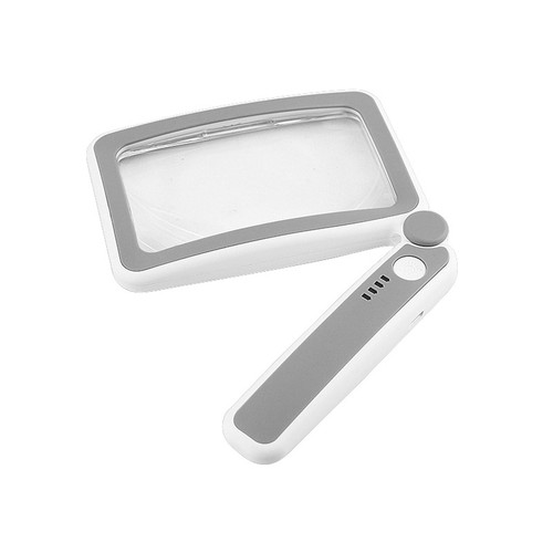 Petyoung Rechargeable LED Page Magnifier, 4X Magnifying Glass, Lighted Book Magnifier, Magnifying Glass Handheld for Reading