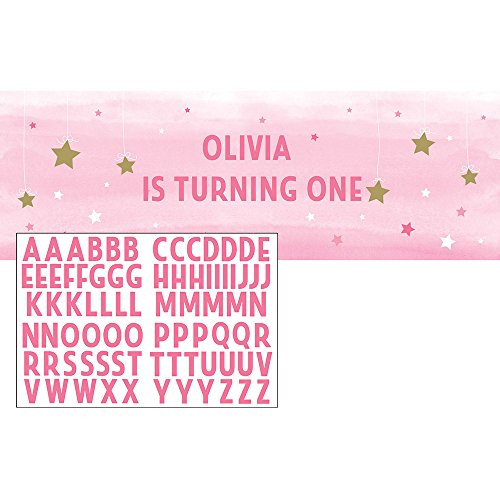 Creative Converting 322265 One Little Star-Girl Giant Party Banner with Stickers