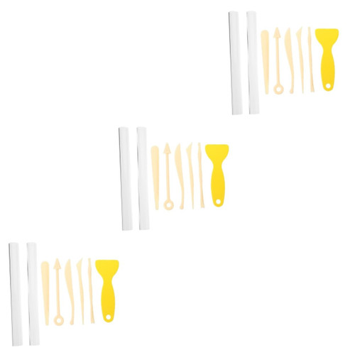 COHEALI 3 Sets Pottery Tools 8 Pieces Plastic Modeling Tools Clay Sculpture Tool Ceramics Modeling Tool Pottery Clay Carving Clay Sculpting Shaper Stylus Dotting Supplies No Trace