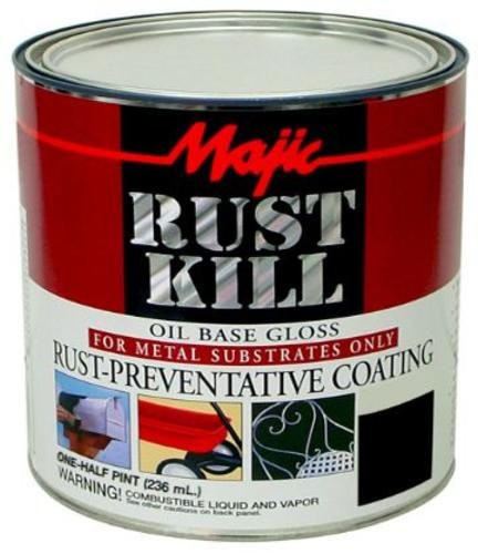 YENKIN MAJESTIC PAINT RK 8-6000-4 6000-4 Gloss Black Rust Kill Enamel, 1/2 Pint