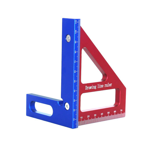 Imperial 3D Multi-Angle Measuring Ruler, Weytoll Woodworking Measuring Ruler 45/90 Degree Triangle Scriber Square Protractor Aluminum Alloy Measuring Tool for Engineer Carpenter