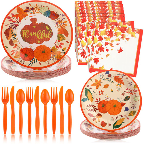 Sliner 180 Pcs Thanksgiving Paper Plates and Napkins Disposable Dinnerware Set for 30 Guests Paper Plates Napkins Plastic Forks Knives Spoon for Harvest Celebrations Fall Party Supplies (Maple Leaf) Sliner 180 Pcs Thanksgiving Paper Plates and Napkins Disposable Dinnerware Set for 30 Guests Paper Plates Napkins Plastic Forks Knives Spoon for Harvest Celebrations Fall Party Supplies (Maple Leaf)