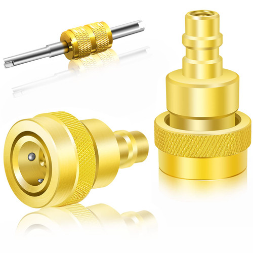 Boltigen R1234yf to R134a Aadapter, R1234yf to R134a Conversion Adapters, High/Low Pressure Side R134a to R1234yf Adapter, R1234yf Quick Couplers kit, for Car Air-Conditioning AC Charging