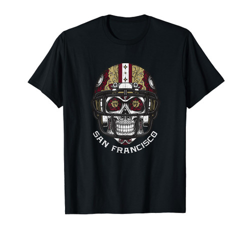 Vintage Sugar Skull Day Of The Dead San Francisco Football T-Shirt