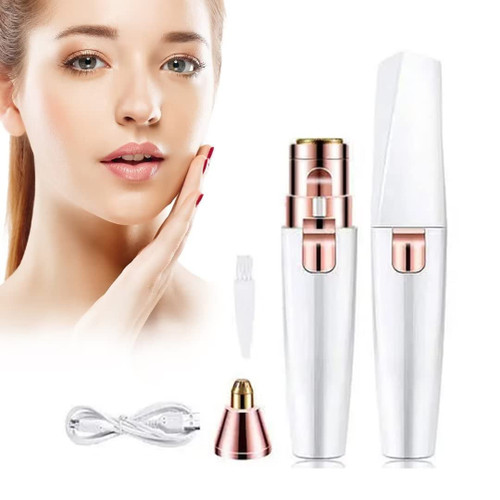 2 in 1 Electric Eyebrow Trimmer Painless Eye Brow Epilator for Women Makeup Mini Razors Portable Facial Hair Removal Shaver 2 in 1 Electric Eyebrow Trimmer Painless Eye Brow Epilator for Women Makeup Mini Razors Portable Facial Hair Removal Shaver