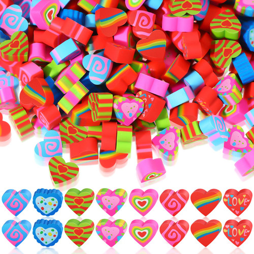 800 Pieces Valentines Erasers for Kids Bulk Heart Erasers Novelty Erasers Mini Erasers for Classroom Reward Valentine's Day Gifts Goodie Bags Party Favor Supplies Office School Home Work