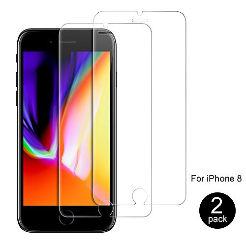 iPhone 8/7 Screen Protector Tempered Glass, 2-Pack Tempered Glass Screen Protector 9H Hardness Anti-Scratch Bubble Free Film for iPhone 8/7 (4.7 inch) - Ultra Clear