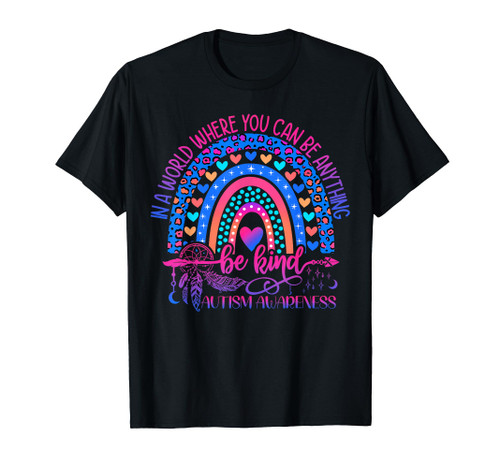 Autism Awareness Be Kind Leopard Rainbow Choose Kindness T-Shirt