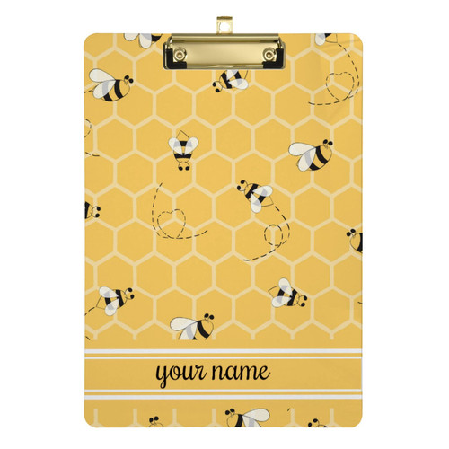 Custom Clipboard Bees on The Honey Honeycombs Clip Board Personalized Clipboard A4 Letter Size Customized Project Folder
