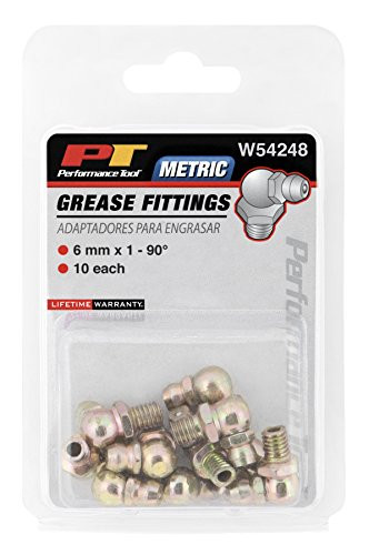 Performance Tool W54248 6mm x 1mm 90 Grease Fitting, (Pack of 10)