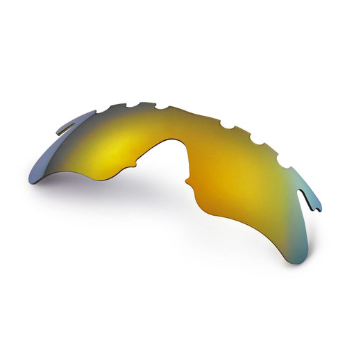 Walleva Vented Replacement Lenses for Oakley M Frame Heater Sunglasses - Multiple Options Available (24K Gold Mirror Coated - Polarized)