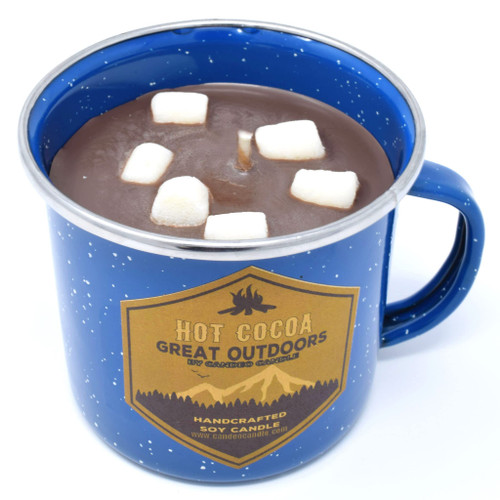 Hot Cocoa Scented - Soy Candle Camping Mug - Highly Scented - Made with Soy Wax - Handmade in The USA - Candeo Candle
