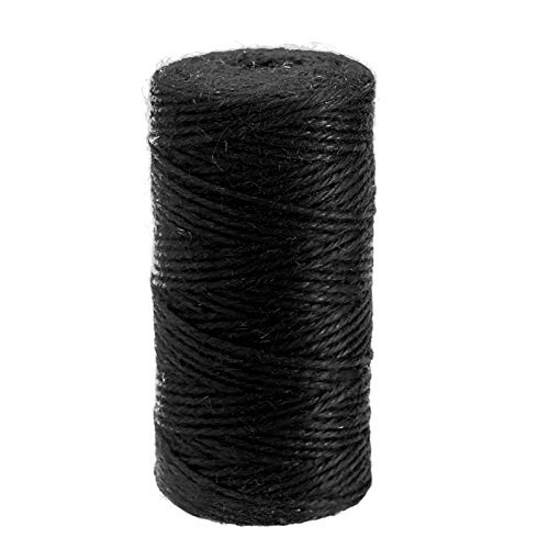 328 Feet 2mm 3 ply Colourful Jute Twine,Christmas Twine,Black Jute Twine Best Arts Crafts Gift Twine Durable Packing String