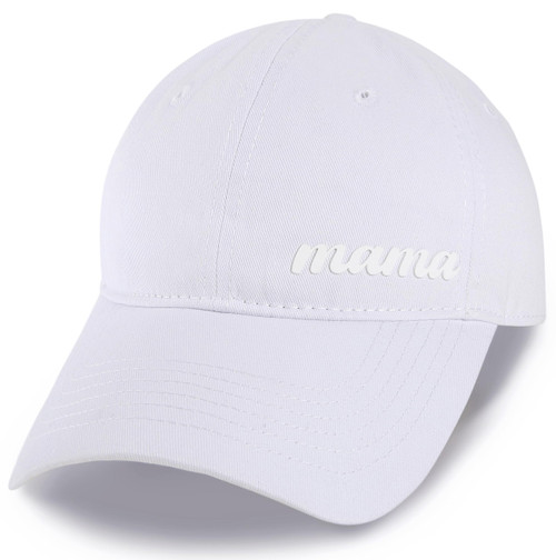 Lichfamy Mama Hat for Women's Baseball Cap Birthday Christmas for Mom Hat Washed Cotton Adjustable -White