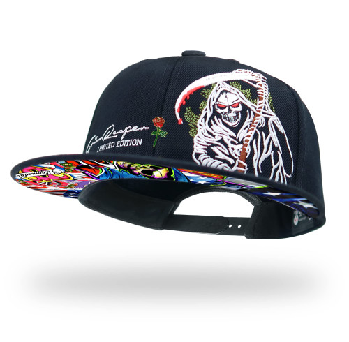 tilgomedal Snapback Hats for Men Skull Embroidery Adjustable Flat Bill Hat Unisex Black Baseball Caps Rose Pin tilgomedal Snapback Hats for Men Skull Embroidery Adjustable Flat Bill Hat Unisex Black Baseball Caps Rose Pin