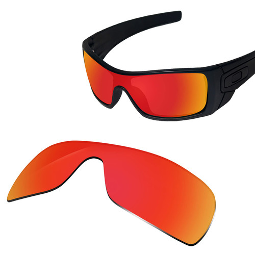 Glintbay 100% Precise-Fit Replacement Sunglass Lenses for Oakley Batwolf OO9101 - Polarized Fire Red Mirror