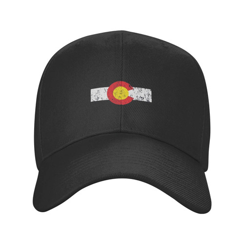 Classic Low Profile Baseball Cap Colorado-State-Flag-Vintage Unisex Golf Dad Trucker Hat Black