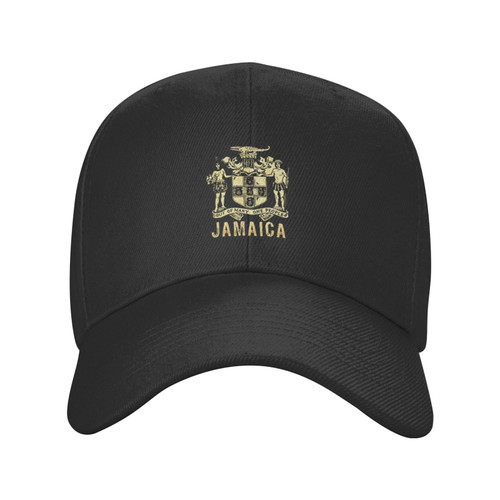 Classic Low Profile Baseball Cap Jamaica-Coat-of-Arms Unisex Golf Dad Trucker Hat Black