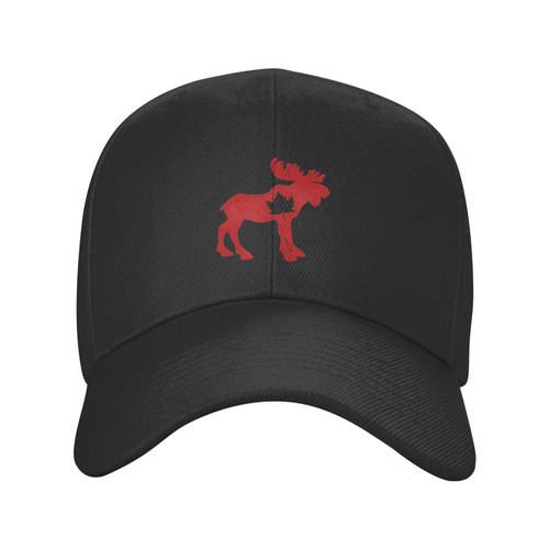 Classic Low Profile Baseball Cap Happy-Canada-Day-Moose-Maple-Leaf Unisex Golf Dad Trucker Hat Black