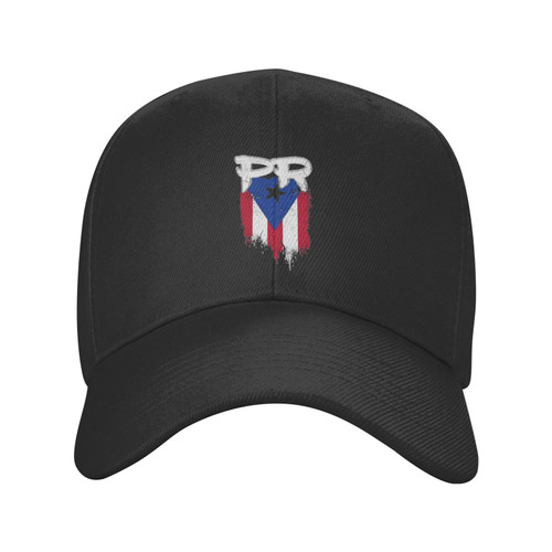 Classic Low Profile Baseball Cap Puerto-Rico-Pr-Flag-Boricua Unisex Golf Dad Trucker Hat Black
