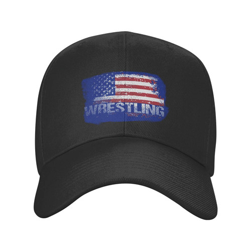 Classic Low Profile Baseball Cap Wrestling-American-Flag Unisex Golf Dad Trucker Hat Black