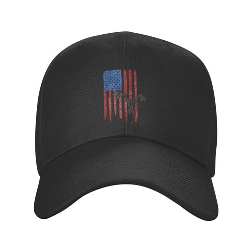 Classic Low Profile Baseball Cap American-Flag-Weightlift Unisex Golf Dad Trucker Hat Black