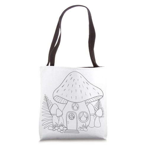 Color your Cottagecore Bag Choose your Own Colors Coloring Tote Bag