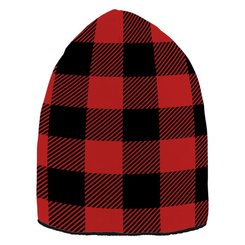Beanie Hat for Men Women Red Black Lumberjack Plaid Stocking Hats Warm Knit Winter Skull Hat Cap
