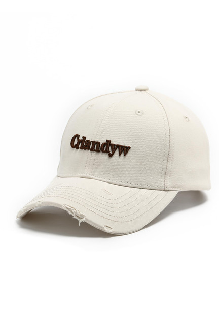 Catswort Baseball Snapback Cap Adjustable Letter Embroidered Cotton Golf Hat for Men Women Dad - White