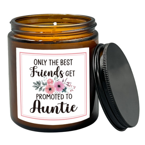 HIWX Promoted to Auntie Scented Candle, Auntie Gifts, Aunt and Uncle Baby Announcement, Promoted to Aunt Pregnancy Announcement Soy Gifts Lavender, Vetiver, Sandalwood Scented 8oz Holders Candles Jar HIWX Promoted to Auntie Scented Candle, Auntie Gifts, Aunt and Uncle Baby Announcement, Promoted to Aunt Pregnancy Announcement Soy Gifts Lavender, Vetiver, Sandalwood Scented 8oz Holders Candles Jar