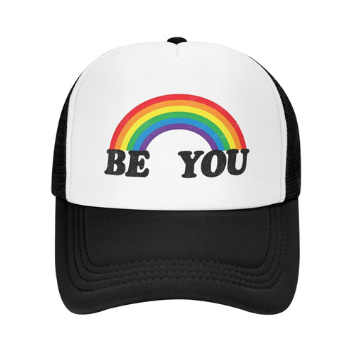 Pride Hat for Men and Women, Adjustable Rainbow Pride Trucker Hat Ball Cap, Outdoor Gay Pride Hats