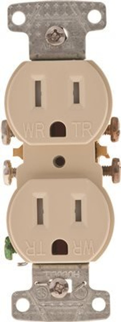 HUBBELL WIRING GIDDS-606494 RR15SIWRTR Self Grounding and Tamper Proof Duplex Receptacle 15 Amps Ivory-606494, Ivory