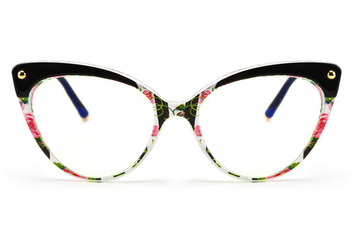 FEISEDY Retro Cateye Blue Light Blocking Glasses TR90 Metal Frame Anti Eyestrain Eyewear B2618