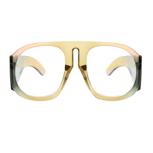 FEISEDY Oversized Blue Light Blocking Glasses Women Men Big Plastic Aviator Frame Eyewear Clear Lens Computer Glasses B2371