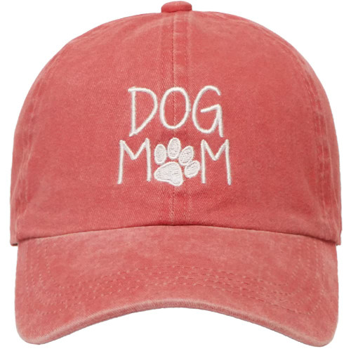 MIRMARU Baseball Dad Hat Vintage Washed Cotton Low Profile Embroidered Adjustable Baseball Caps (Dog Mom - Burnt Orange)